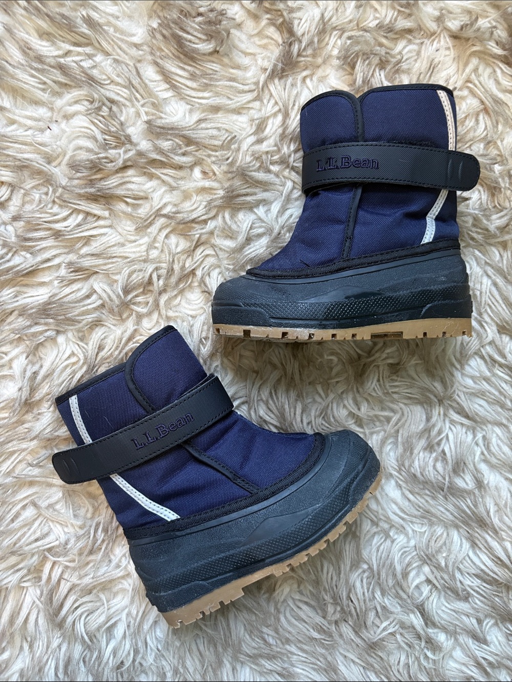 L.L. Bean Navy & Black Toddler Size 9 Insulated Snow Boots with Removable Liners